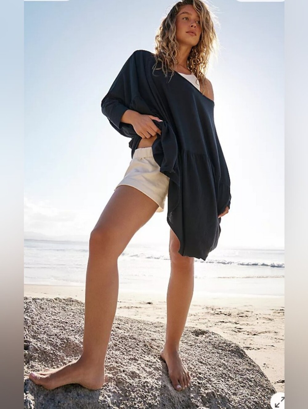 FREE PEOPLE BEACH Black Dahlia Super-Oversized Tunic/Cover-Up | XS